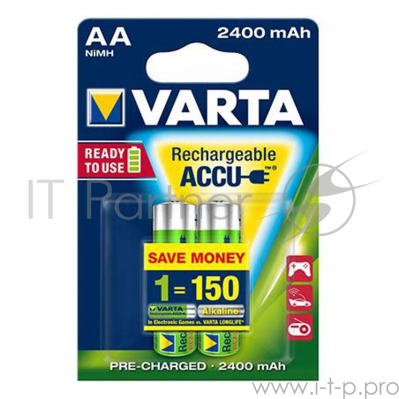 Аккумулятор VARTA AA R2U 2400 мАч - 2шт.
