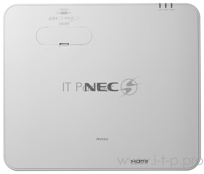 Лазерный проектор NEC PE455UL 3LCD, 4500 ANSI Lm, WUXGA, 500 000:1, 2xHDMI, VGAin, USB A Viewer, RJ45, 3,5 audio IN/OUT, RS232, 1x20W, 9,7 кг.