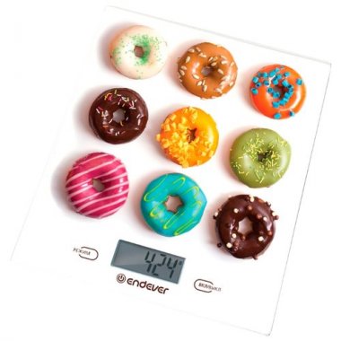 Весы кухонные электронные Endever Skyline KS-521 рисунок Пончики