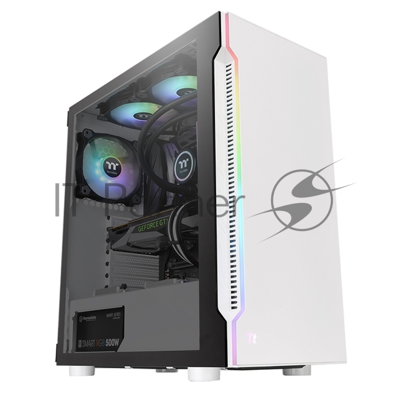 Корпус Thermaltake H200 TG Snow RGB белый без БП ATX 1x120mm 2xUSB3.0 audio bott PSU