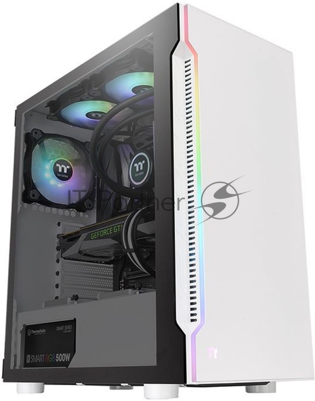 Корпус Thermaltake H200 TG Snow RGB белый без БП ATX 1x120mm 2xUSB3.0 audio bott PSU