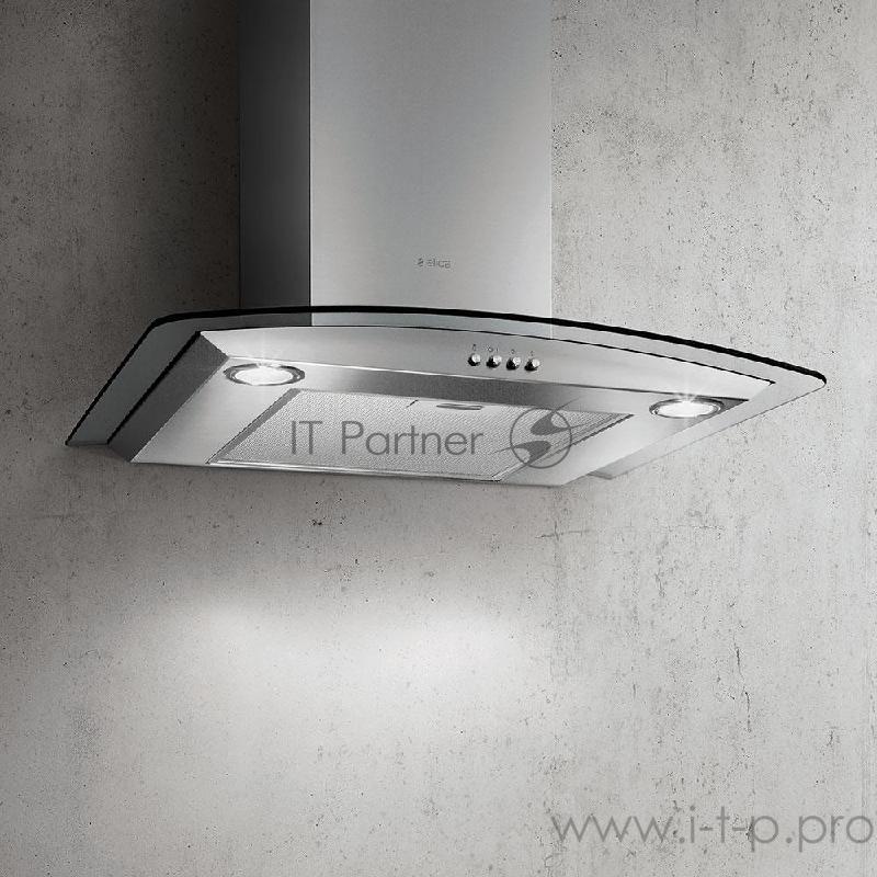 Вытяжка ELICA CIRCUS IX/A/60 / Гнутое стекло, 60см, 700 м3, кнопочное управление, нержавеющая сталь+стекло