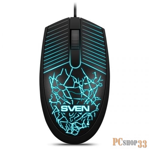 Мышь SVEN RX-70 чёрная (2+1кл. 1200DPI, подсветка, каб. 1,5м, блист.) Мышь SVEN RX-70 чёрная (2+1кл. 1200DPI, подсветка, каб. 1,5м, блист.)