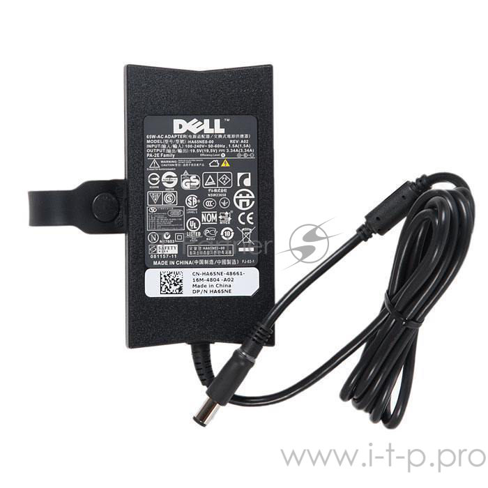 Блок питания для Dell 19.5V, 3.34А, 65W, 7.4 pin slim