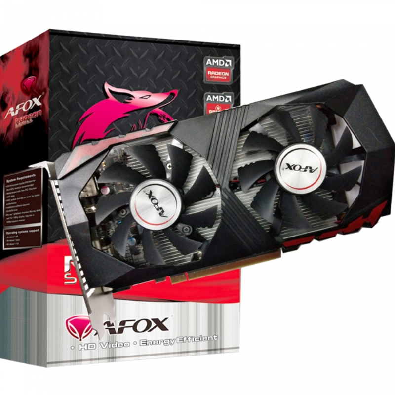 Видеокарта PCI-E 16x AFOX AFRX560-4096D5H3 AMD Radeon RX 560 4GB GDDR5 128Bit DVI HDMI DP ATX Single Fan