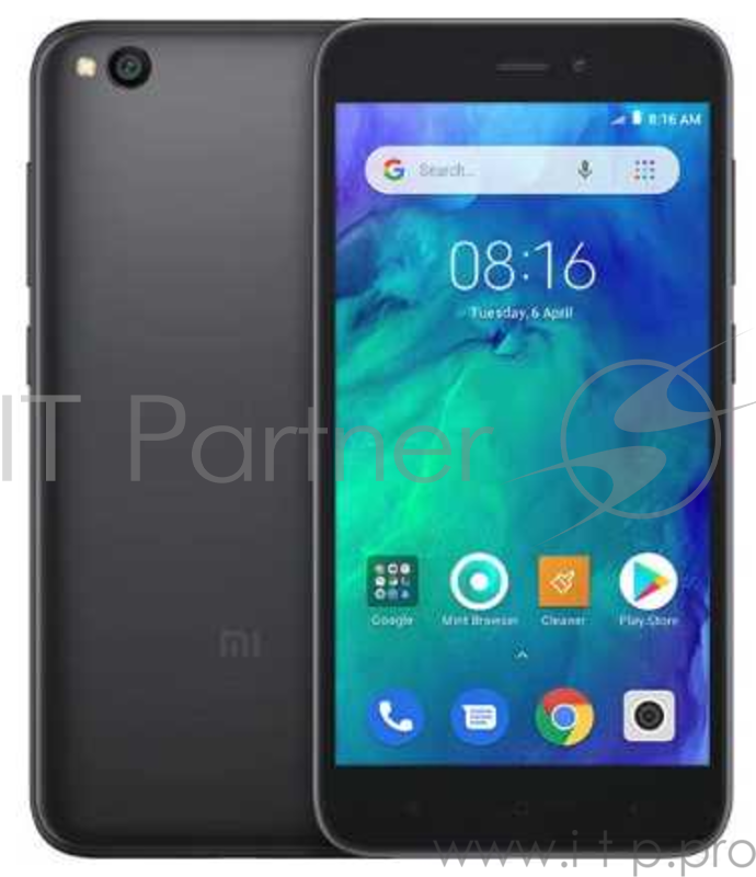 Смартфон Xiaomi Redmi Go Black (M1903C3GG), 5.0 16:9 1280x720, 1.4GHz, 4 Core, 1GB RAM, 8GB, up to 128GB flash, 8Mpix/5Mpix, 2 Sim, 2G, 3G, LTE, BT v4.1, Wi-Fi, GPS / AGPS, GLONASS, Beidou, Micro-USB, 3000mAh, Android 8.1 Oreo версия GO, 137g, 140.