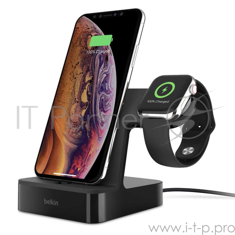Зарядное устройство Belkin PowerHouse™ Charge Dock for Apple Watch + iPhone, Black