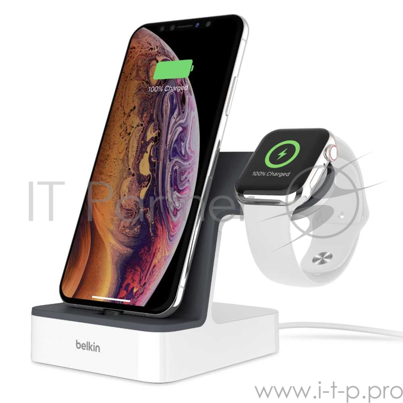 Зарядное устройство Belkin PowerHouse™ Charge Dock for Apple Watch + iPhone, White