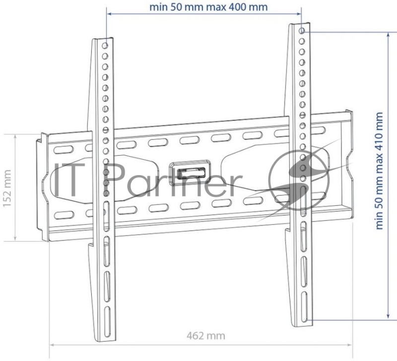 Крепеж Kromax STAR-33 black, Кр. стал. наст. для TV 22-65, max 75 кг, 0 ст св., от ст. 40 мм, max VESA 400x400 мм.