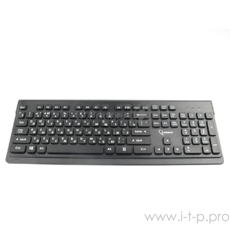 Комплект кл-ра+мышь беспров. Gembird KBS-7200, черный, 2.4ГГц/10м, 1600 DPI, мини-приемник- USB