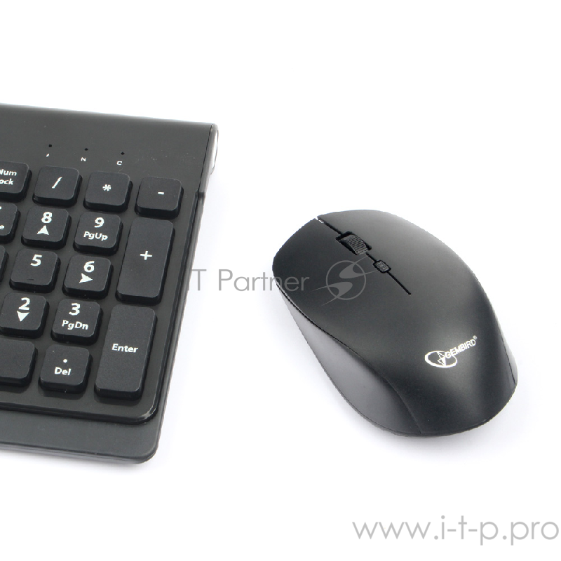 Комплект кл-ра+мышь беспров. Gembird KBS-7200, черный, 2.4ГГц/10м, 1600 DPI, мини-приемник- USB