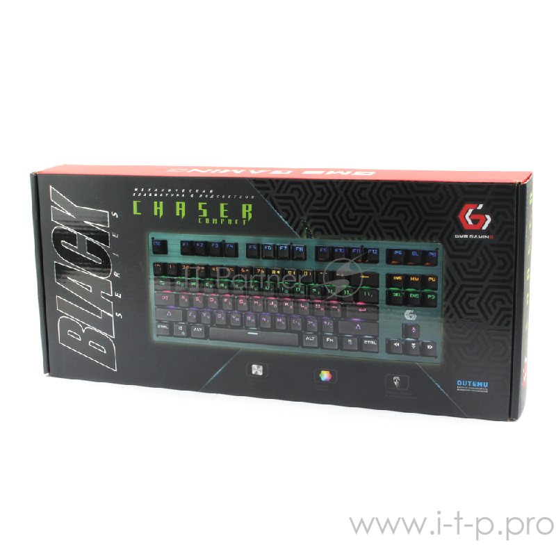 Клавиатура механ Gembird KB-G540L, USB, черн, переключатели Outemu Blue, 87 клавиши, подсветка Rainbow 9 режимов, FN, кабель тканевый 1.8м