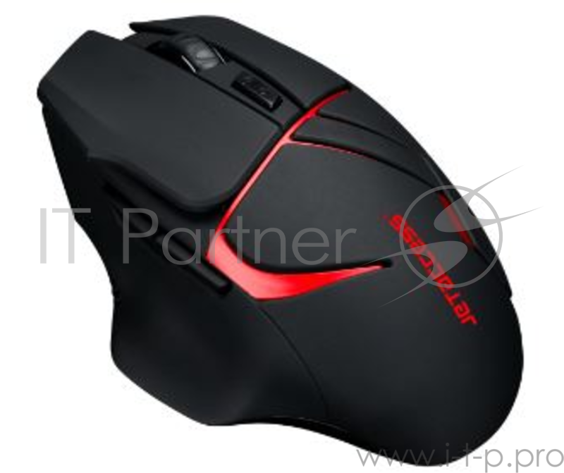 Беспроводная мышь Jet.A Comfort OM-U64G чёрно-красная (800/1200/1600dpi, Pixart 3065, 6 кнопок, USB)