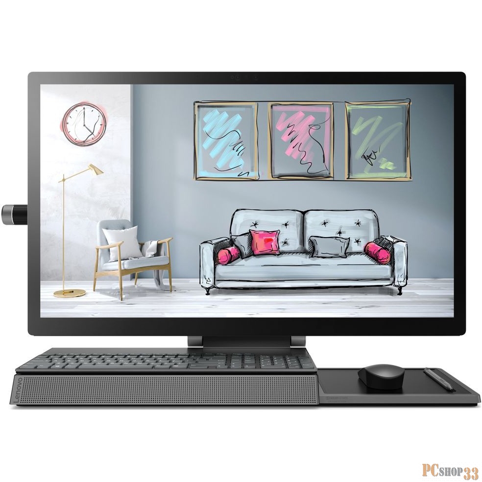 Моноблок Lenovo Yoga AIO940-27ICB 27 UHD(3840x2160)/TOUCH/Intel Core i5-8400 2.80GHz Hexa/8GB/2TB+256GB SSD/AMD Radeon RX 560 4GB/noDVD/WiFi/BT4.0/CR/Active Pen/KB+MOUSE(WLS)/W10H/1Y/GREY