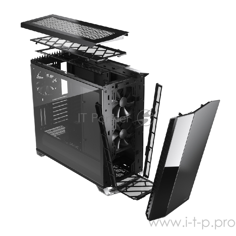 Корпус Fractal Design VECTOR RS - TG / E-ATX, mid tower, light tint tempered glass side panels / 3x140mm fans inc. / FD-C-VER1A-01