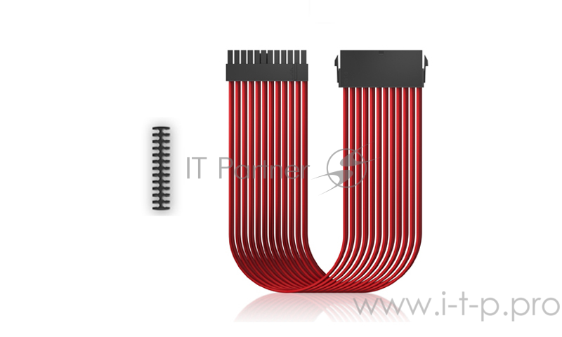 Кабель-удлинитель для питания материнcкой платы Deepcool EC300-24P-RD (моддинг, 24pin, красный, 300мм)