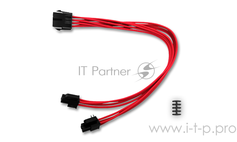 Кабель-удлинитель для питания процессора Deepcool EC300-CPU8P-RD (моддинг, 8pin (4+4), красный, 300мм)