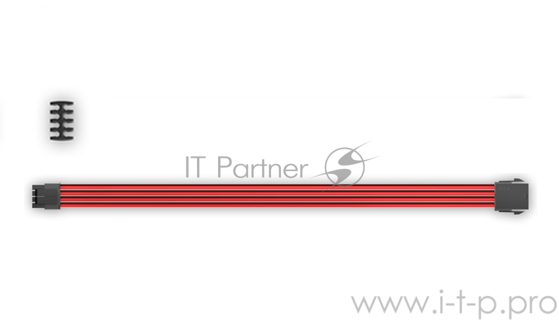 Кабель-удлинитель для питания процессора Deepcool EC300-CPU8P-RD (моддинг, 8pin (4+4), красный, 300мм)