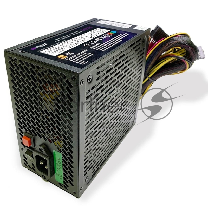 блок питания для ПК 600 Ватт PSU HIPER HPB-600RGB (ATX 2.31, 600W, ActivePFC, RGB 140mm fan, Black) BOX
