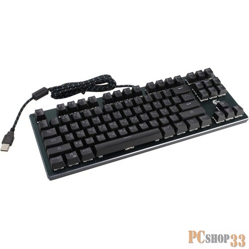 Клавиатура механ Gembird KB-G540L, USB, черн, переключатели Outemu Blue, 87 клавиши, подсветка Rainbow 9 режимов, FN, кабель тканевый 1.8м