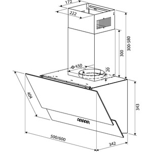 Вытяжка HOMSair SATURN PUSH 60 ЧЕРНЫЙ