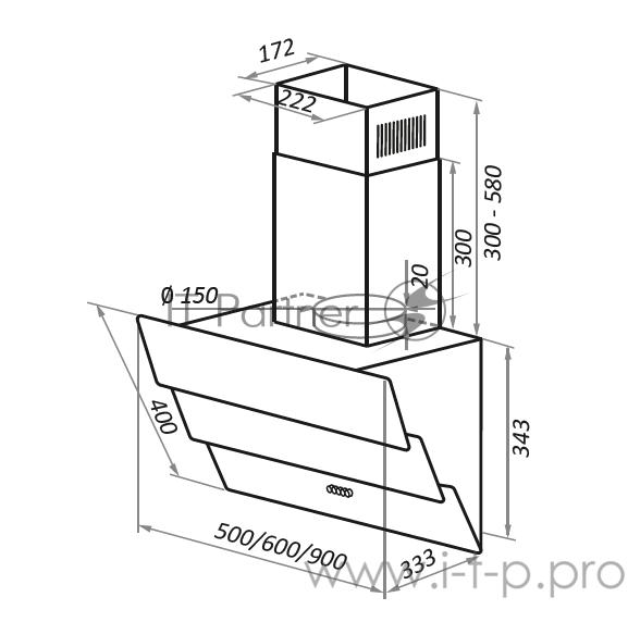 Вытяжка MAUNFELD CASCADA PUSH 50 БЕЛЫЙ