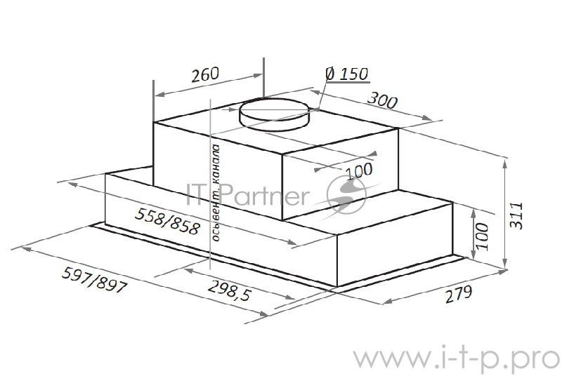 Вытяжка MAUNFELD FANTASY LIGHT 60 БЕЛЫЙ