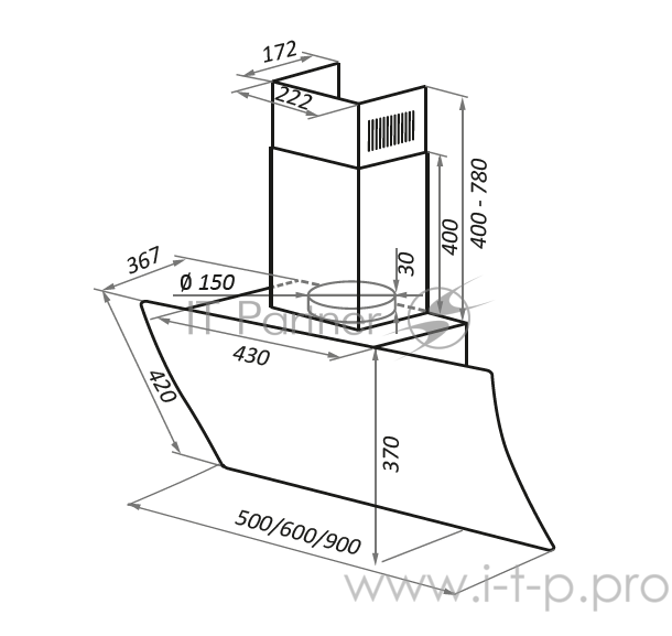 Вытяжка MAUNFELD SKY STAR CHEF 50 ЧЕРНЫЙ
