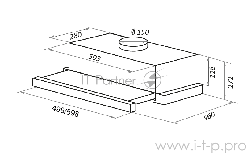 Вытяжка MAUNFELD TS TOUCH 50 ЧЕРНЫЙ