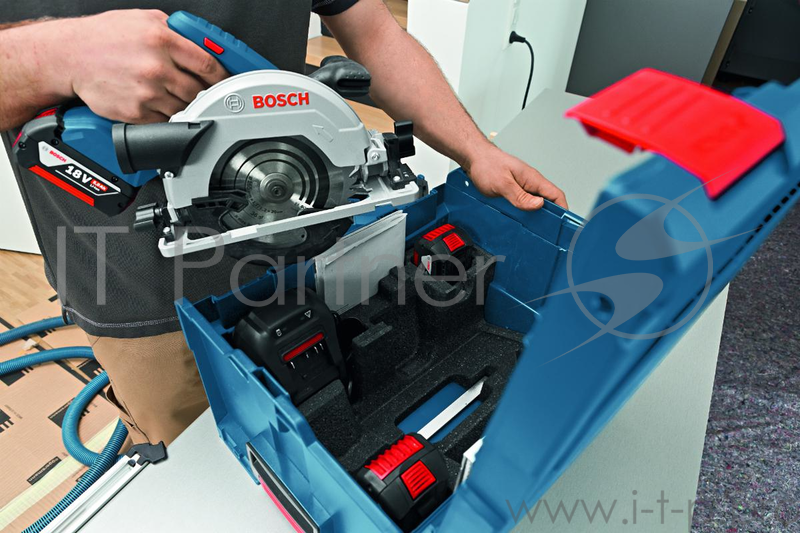 Дисковая пила Bosch GKS 18V-57 G Professional 06016A2100, аккум. (Li-Ion 18В, 3400об./мин.) + доп.аккум. + кейс