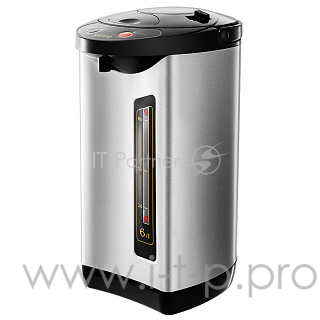 Термопот ЯРОМИР ЯР-1900 Мощность в режиме кипячения 900 Вт. Мощность в режиме поддержания температуры воды 30 Вт. Объем 6 л. Корпус и внутренняя ёмкость из нерж. стали. Вращение корпуса на основании на 360°. Шкала уровня воды. Световые индикаторы раб