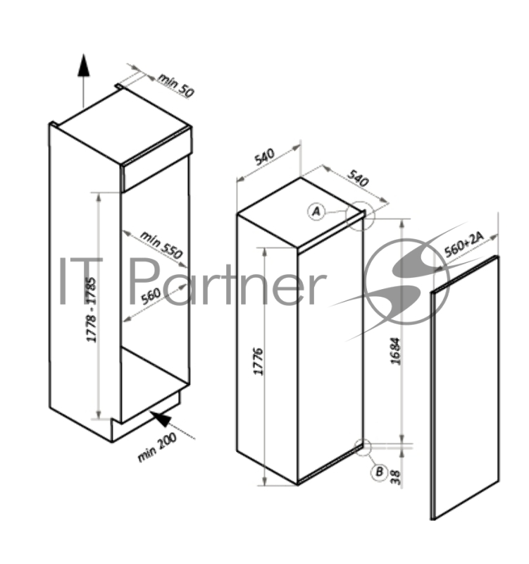Холодильник встраиваемый MAUNFELD MBL177SW