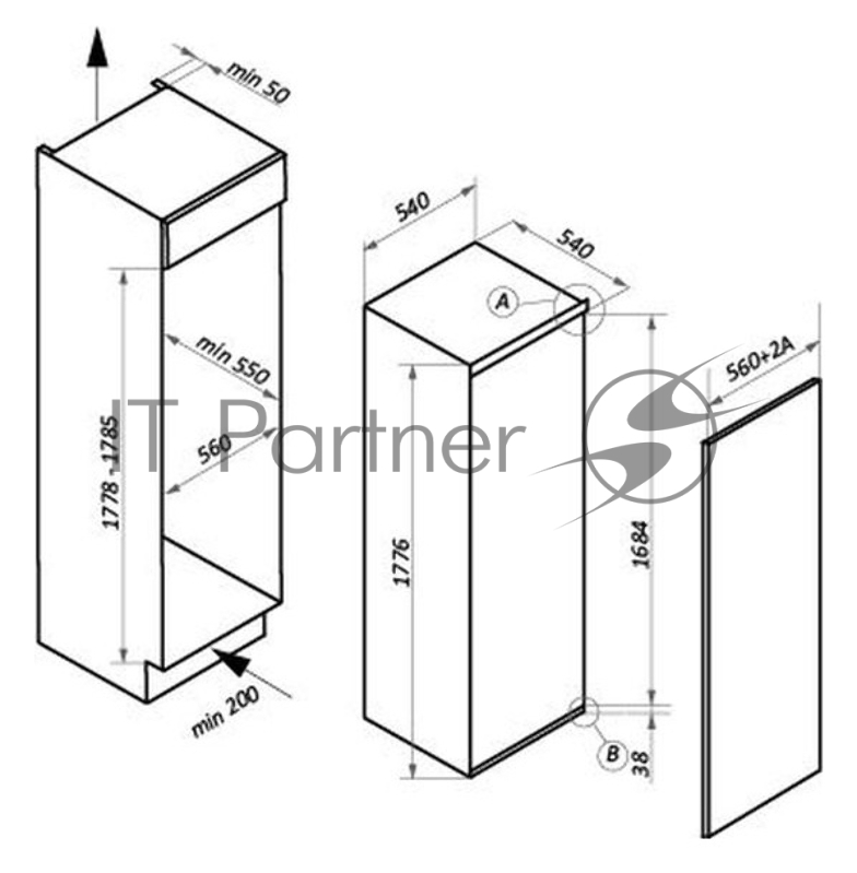 Холодильник встраиваемый MAUNFELD MBL177SW