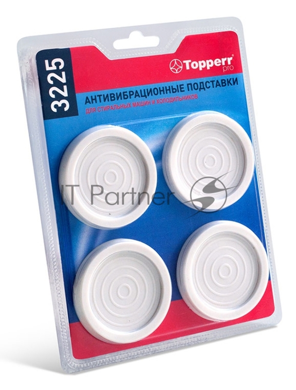 Topperr 3225, Подставки д/стирал.машин Подставки д/стирал.машин и холодильников, круглые, 4шт, Ф45мм, толщина 6мм