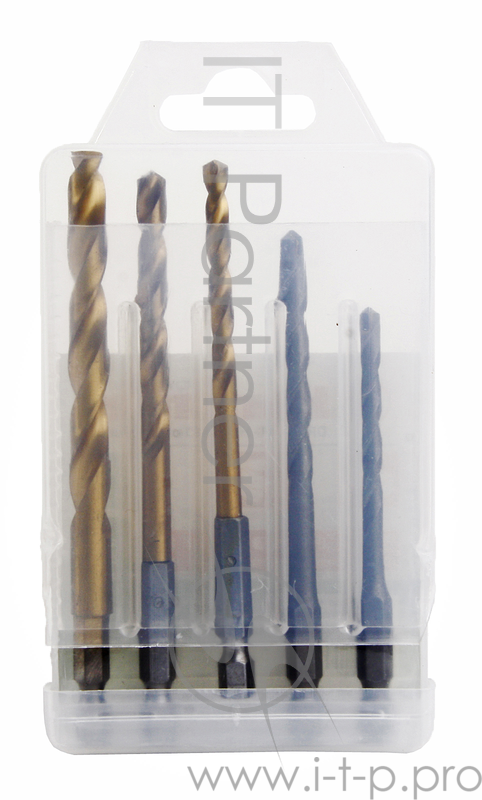 Набор сверл HAMMER Flex 202-912 DR набор No12 HEX 5-8мм металлкамень, 5шт.