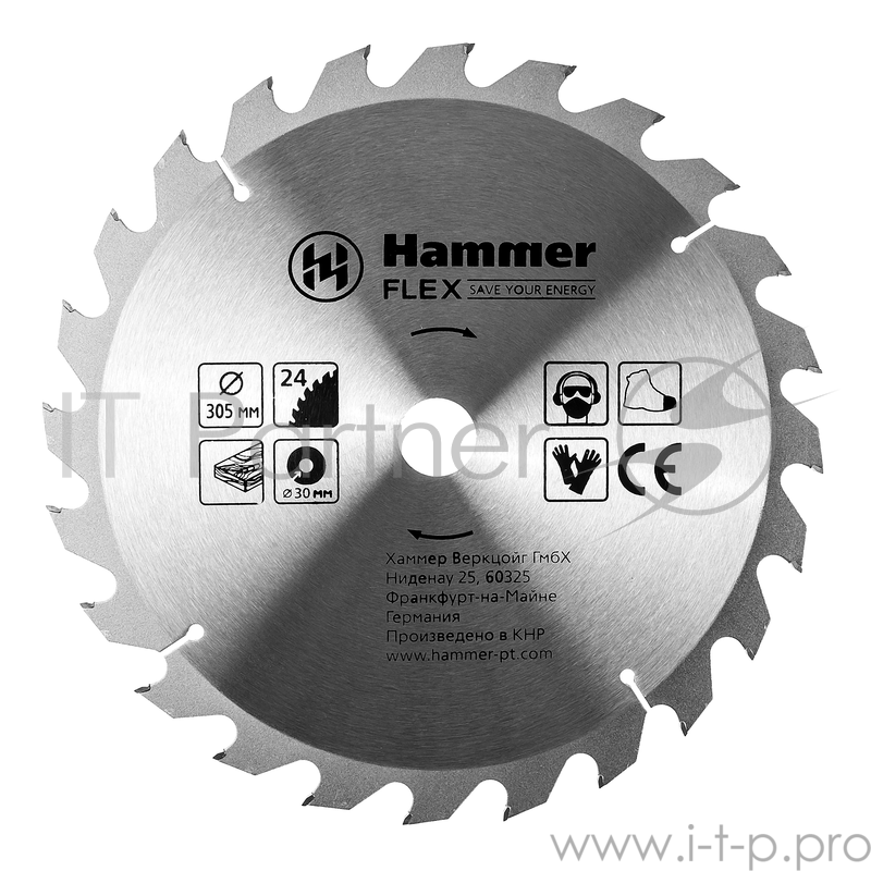 Пильный диск Hammer Flex 205-131 CSB WD 305*24*30мм по дереву