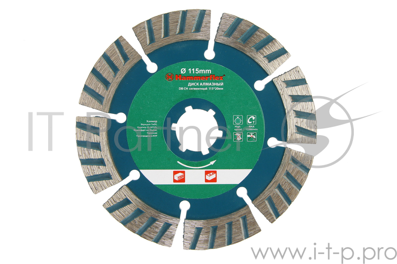 Диск алм. Hammer Flex 206-160 DB CH 115x20мм сегментный для штробореза Hammer Flex STR115