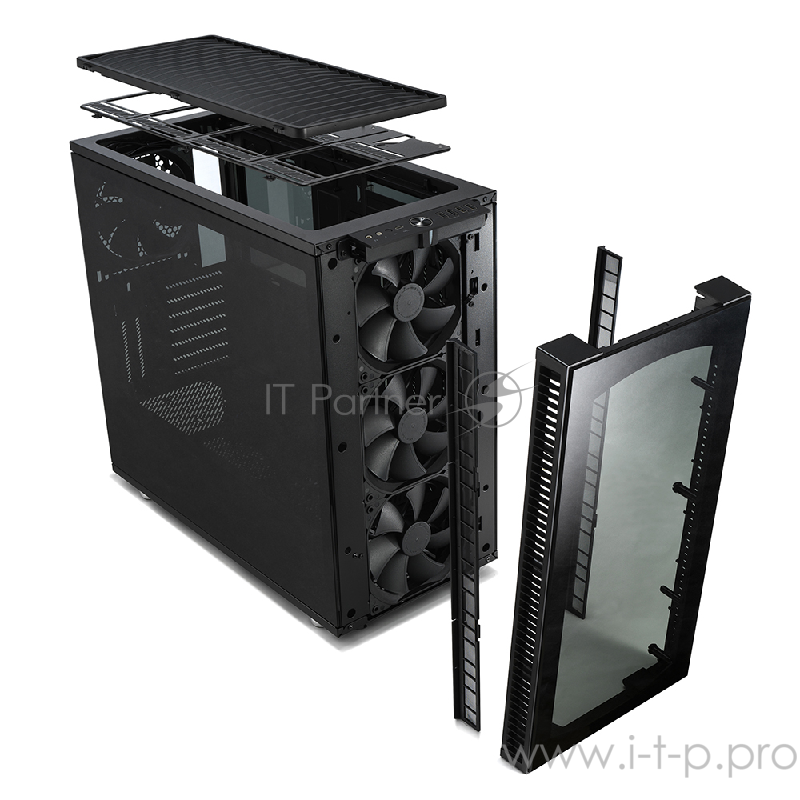 Корпус Fractal Design DEFINE S2 VISION BLACKOUT / E-ATX, mid tower, dark tint tempered glass side panels / 4x140mm fans inc. / FD-CA-DEF-S2V-BKO-TGD