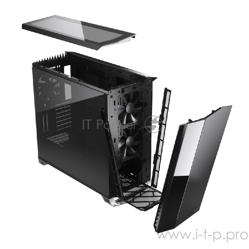 Корпус Fractal Design VECTOR RS - DARK TG / E-ATX, mid tower, dark tint tempered glass side panels / 3x140mm fans inc. / FD-C-VER1A-02