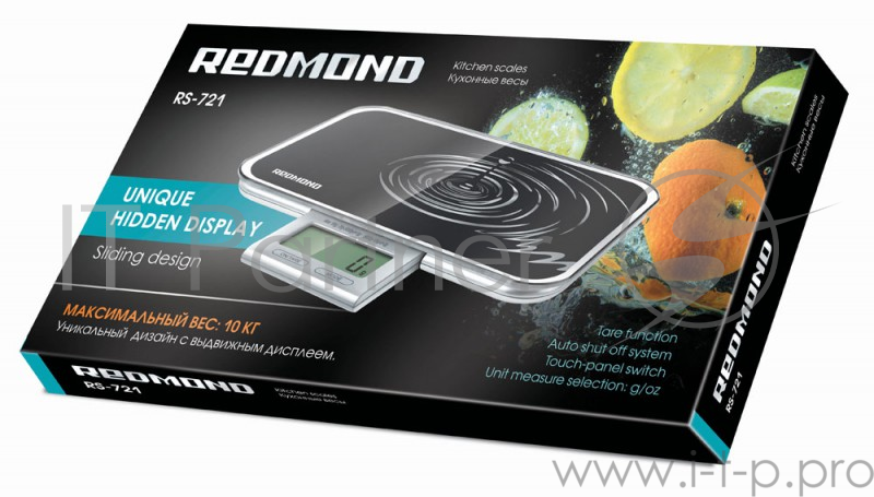 Весы кухонные электронные Redmond RS-721 макс.вес:10кг черный