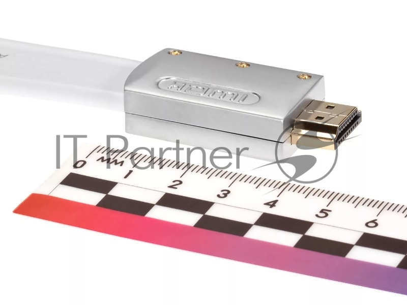 Кабель HDMI 19M/M ver 2.0, 10M, AOpen <ACG568F-S-10M> серебряно-белый Flat