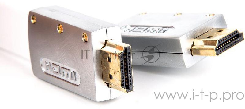 Кабель HDMI 19M/M ver 2.0, 1M, AOpen <ACG568F-S-1M> серебряно-белый Flat