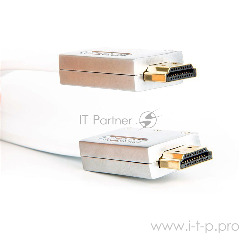 Кабель HDMI 19M/M ver 2.0, 3M, AOpen <ACG568F-S-3M> серебряно-белый Flat