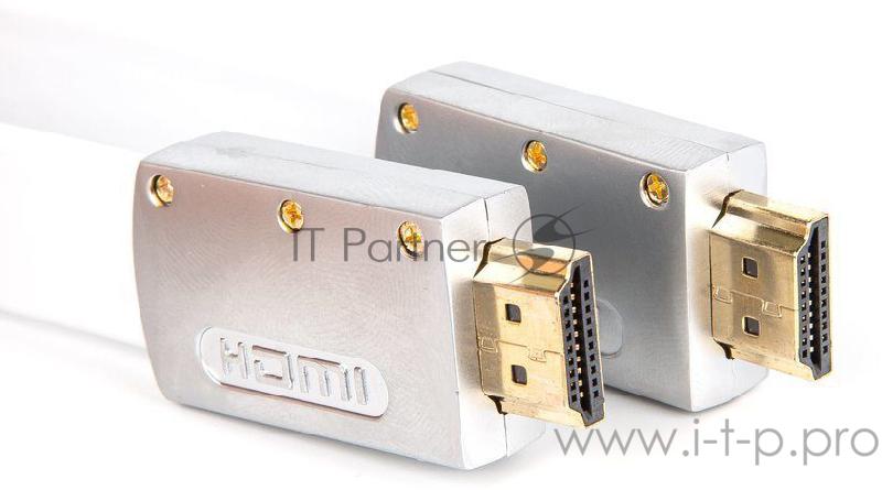 Кабель HDMI 19M/M ver 2.0, 5M, AOpen <ACG568F-S-5M> серебряно-белый Flat