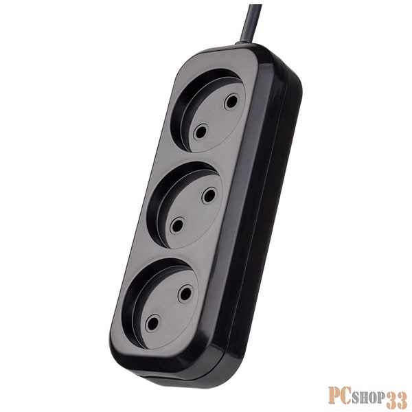 Perfeo Сетевой удлинитель без заземления RU POWER, PF_B4065 (1,5м, 3 розетки, чёрный (Р16-012))