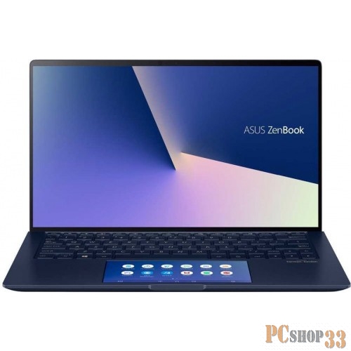 Ноутбук Asus Zenbook UX334FL-A4005T Core i7 8565U/8Gb/SSD512Gb/nVidia GeForce MX250 2Gb/13.3/IPS/FHD (1920x1080)/Windows 10/blue/WiFi/BT/Cam/Bag