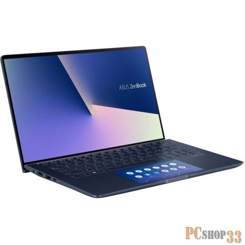 Ноутбук Asus Zenbook UX334FL-A4005T Core i7 8565U/8Gb/SSD512Gb/nVidia GeForce MX250 2Gb/13.3/IPS/FHD (1920x1080)/Windows 10/blue/WiFi/BT/Cam/Bag