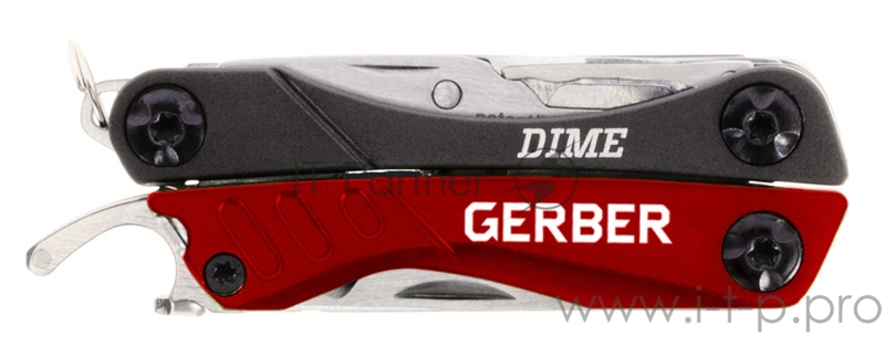 Мультитул Gerber Dime (1003723) 70мм 10функций черный/красный