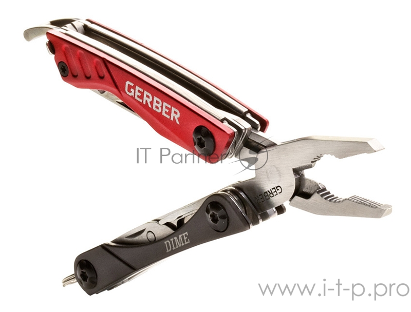 Мультитул Gerber Dime (1003723) 70мм 10функций черный/красный