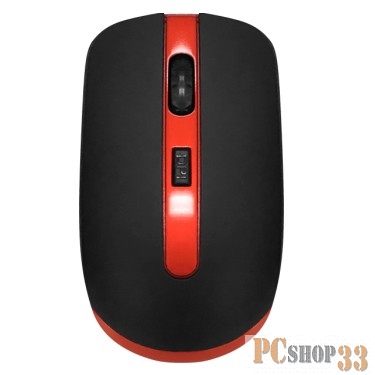 CBR CM 554R Black-Red, Мышь беспроводная, оптика, 2.4 ГГц, на аккумуляторах, 800/1200/1600 dpi, 3 кнопки и колесо прокрутки, выключатель питания, кабе